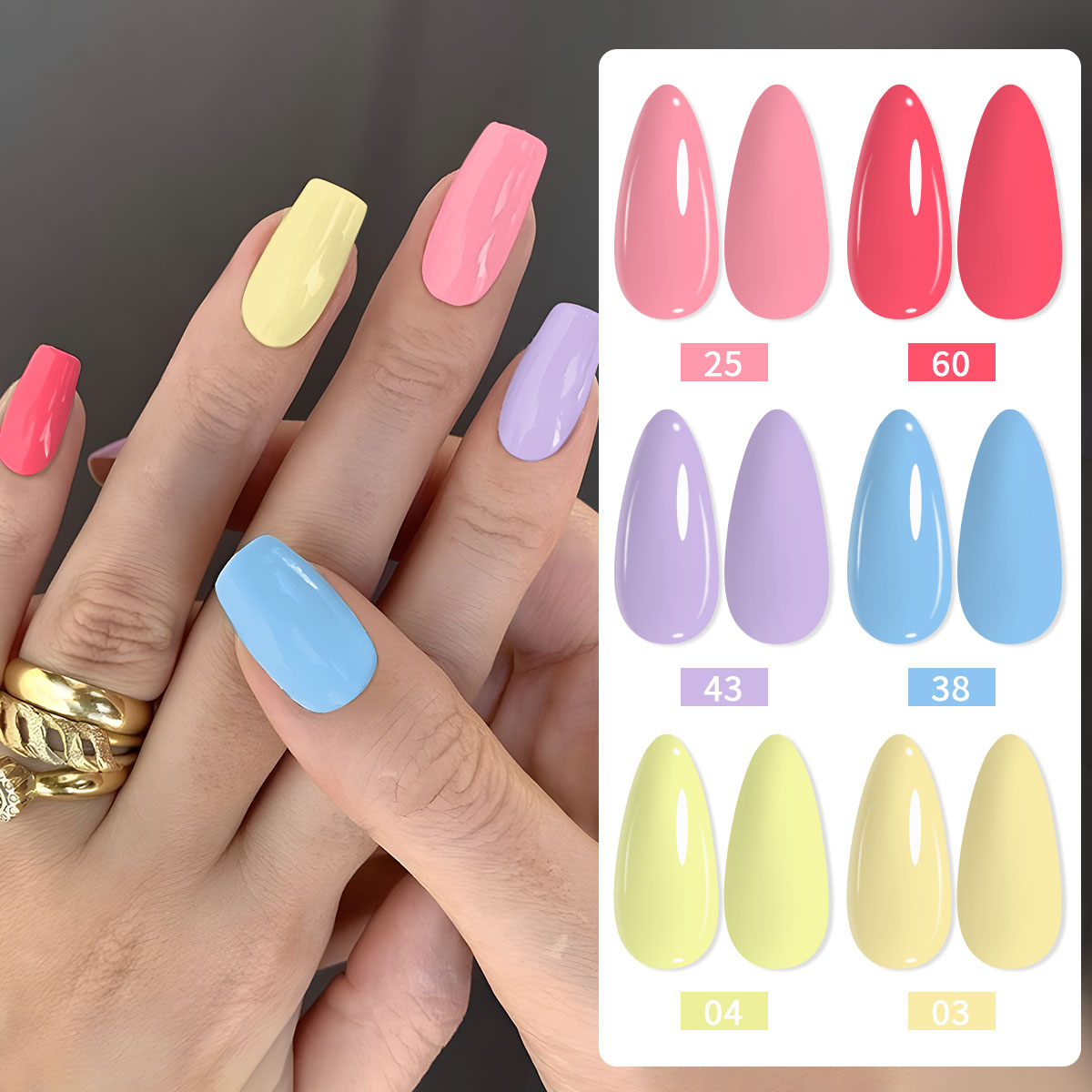 Nail Art Violet - 6-piece nail polish set, available in