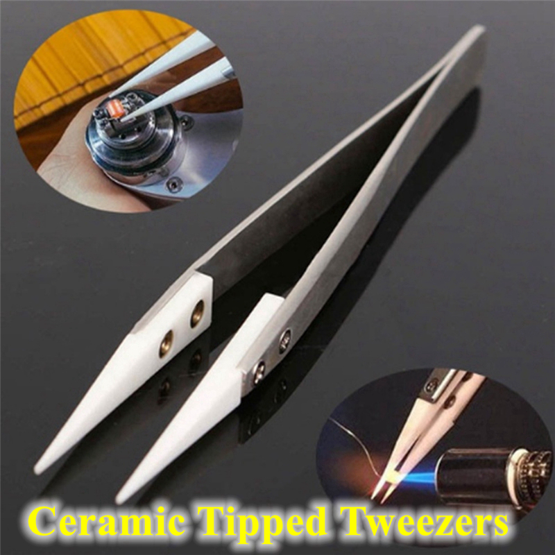 Nail Art Quirky - Ceramic Tip Stainless Steel Tweezers Rhinestone