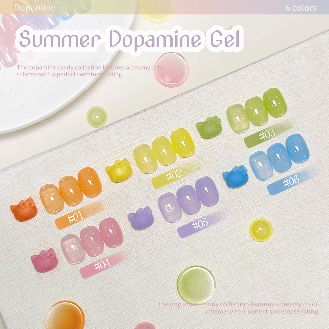 Nail Art Ice Blue - SHAKA 1-6pcs 2026 Summer Popular Romantic