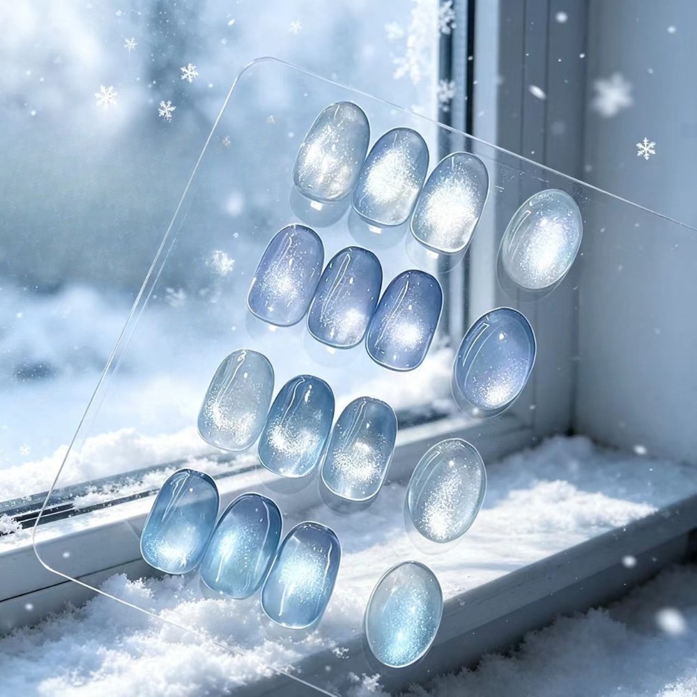 Nail Art Ice Blue - Gift Magnet Stick + Brush Glacier