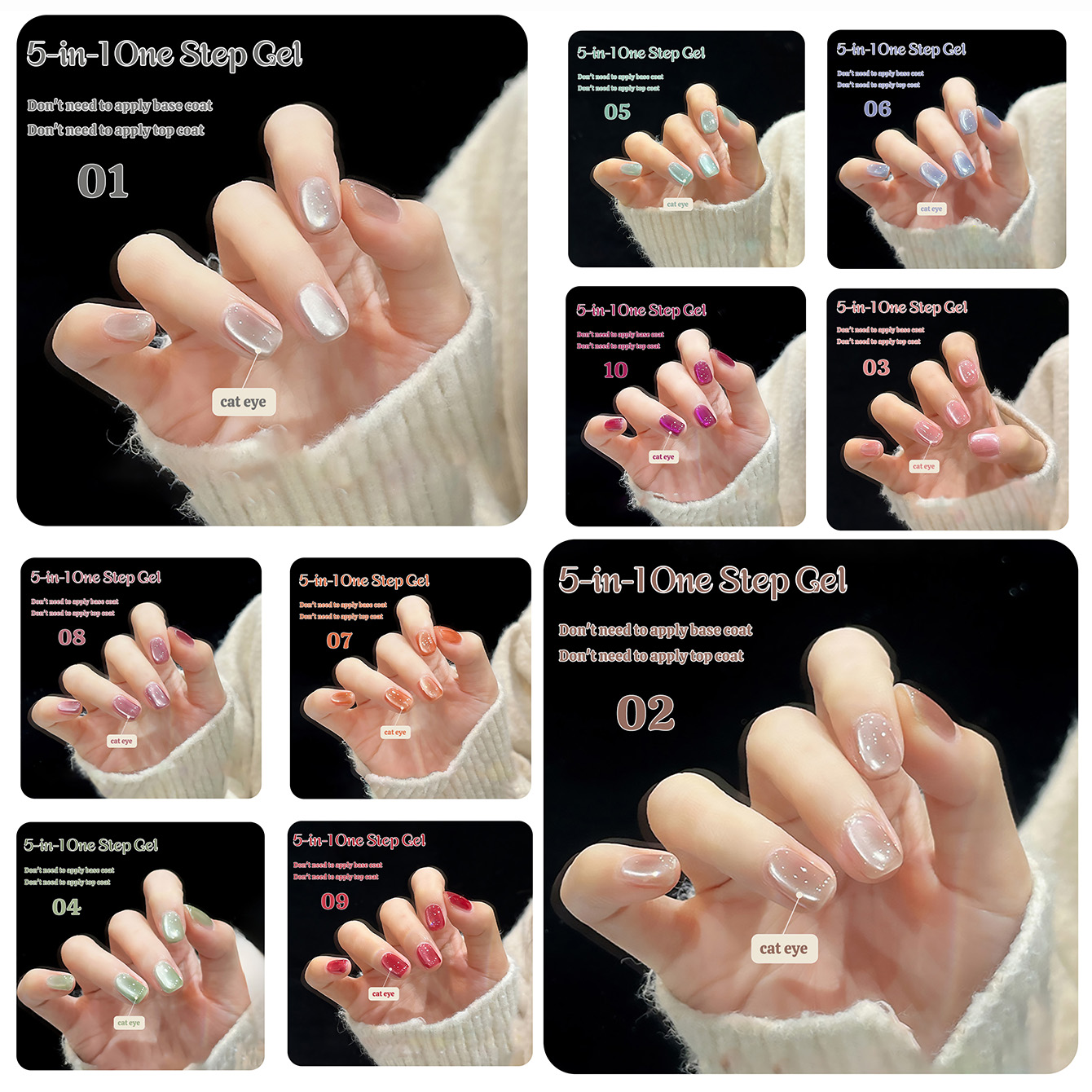 Nail Art Ice Blue - 1pcs TC New 5-in-1 One-Step Gel
