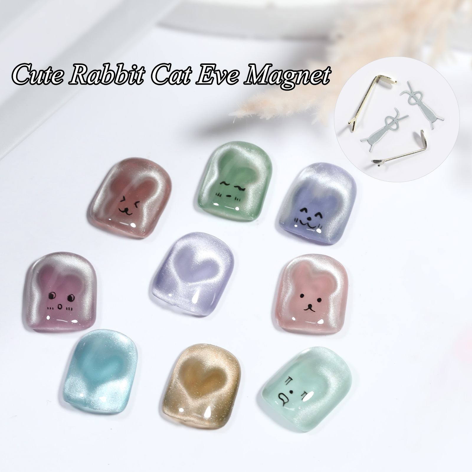 1/4Pcs Rabbit Bear Heart Shape - огляд і ціна Nail Art Full Color