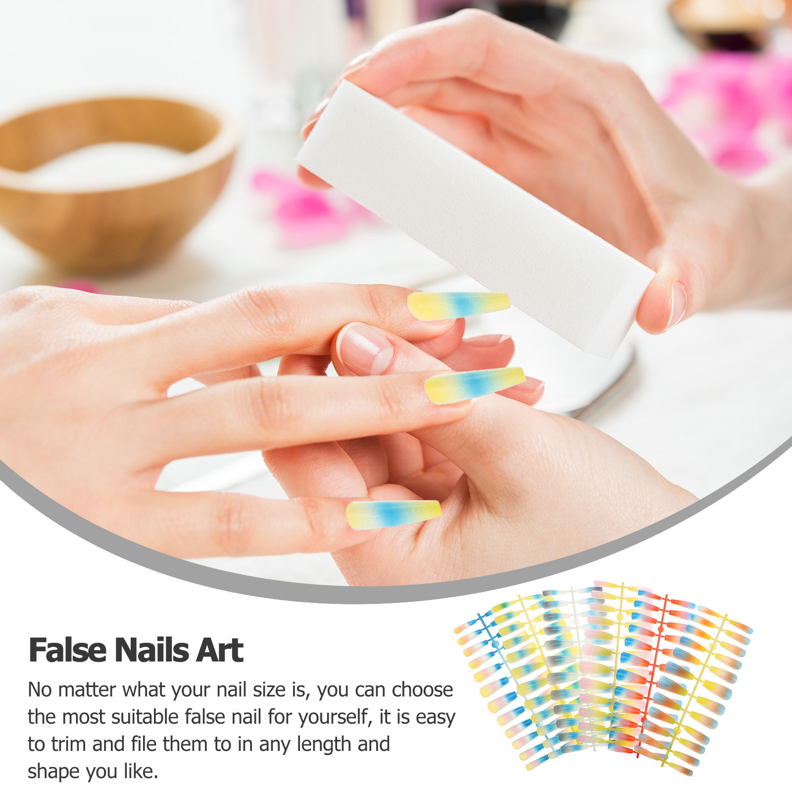 144Pcs Ombre Rainbow False Nai - огляд і ціна Nail Art Rainbow