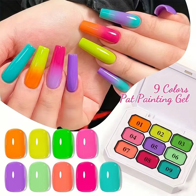 Summer Nine-Square Neon Nail G - огляд і ціна Nail Art Rainbow