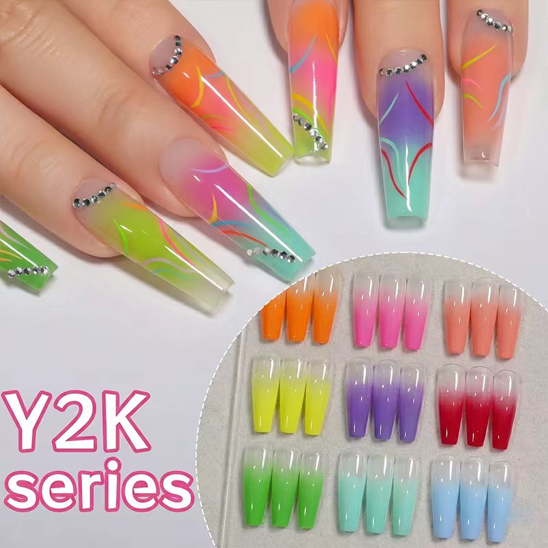 Summer Nine-Square Neon Nail G - огляд і ціна Nail Art Rainbow