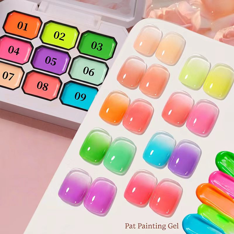 Summer Nine-Square Neon Nail G - огляд і ціна Nail Art Rainbow