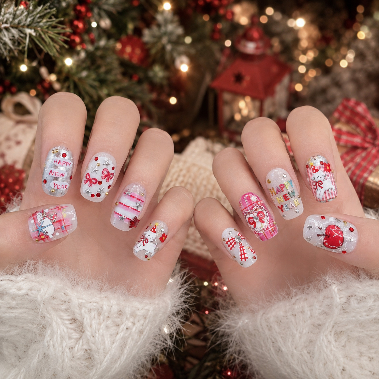 Festive Red 5D Xmas New Year N - огляд і ціна Nail Art Xmas Stickers