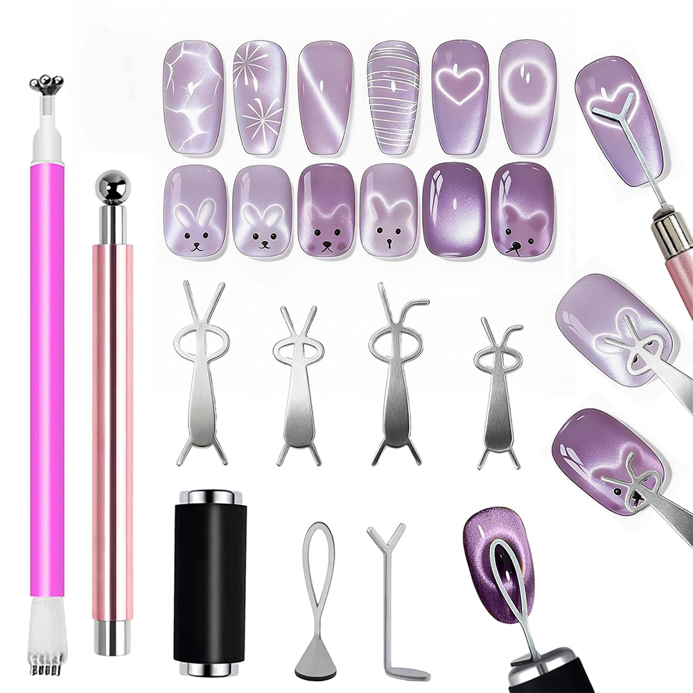 10Pcs Cat Eye Nail Magnet Set  - огляд і ціна Nail Art Full Color