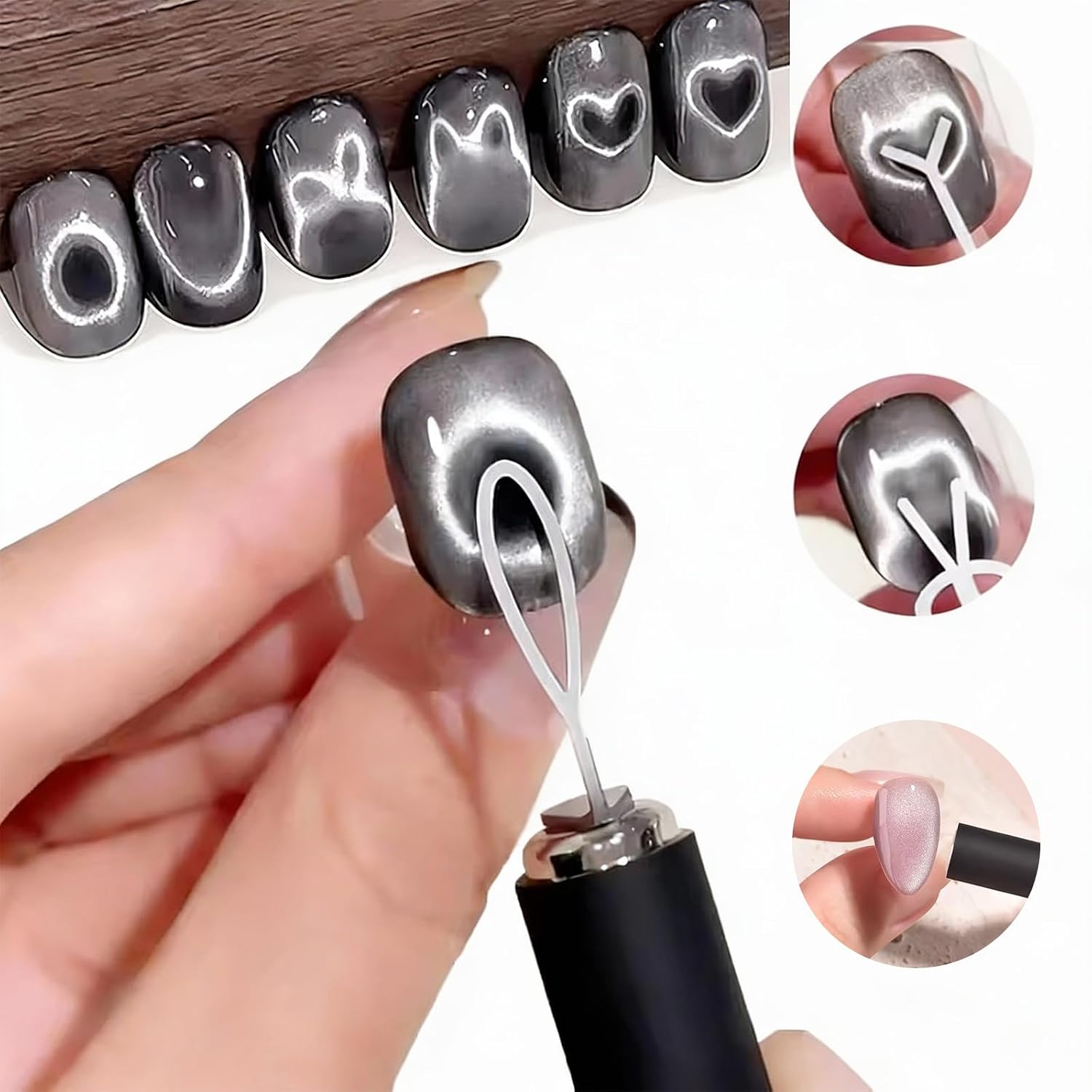 10Pcs Cat Eye Nail Magnet Set  - огляд і ціна Nail Art Full Color