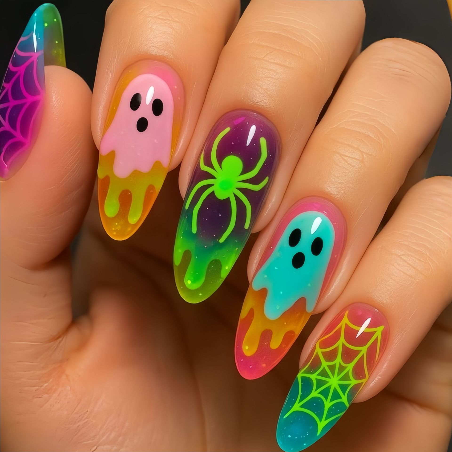 Neon Gradient Color Halloween  - огляд і ціна Nail Art Full Color