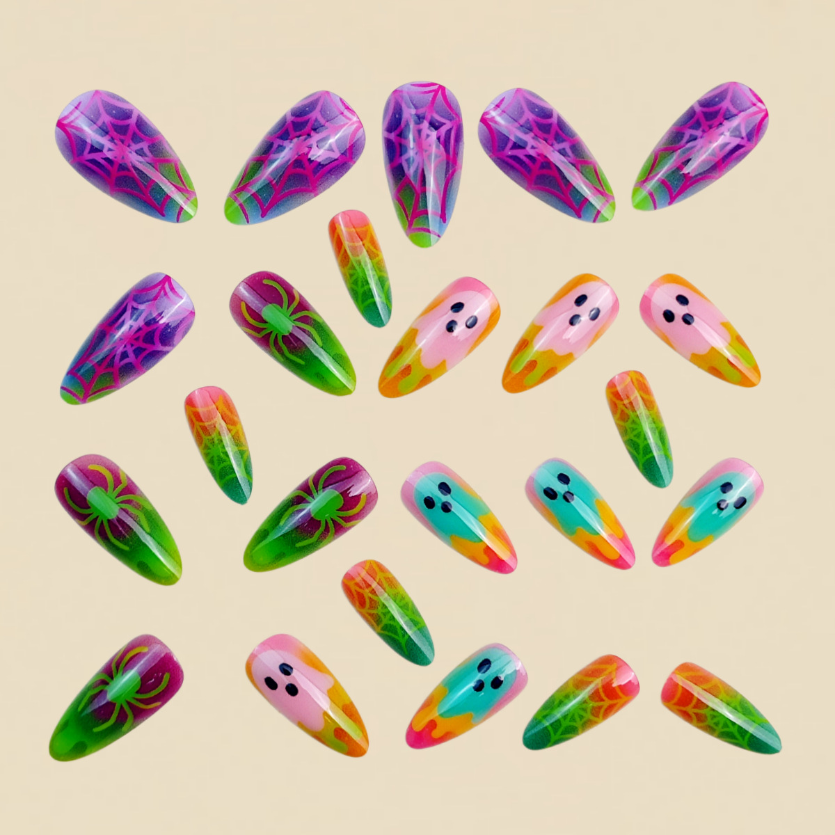 Neon Gradient Color Halloween  - огляд і ціна Nail Art Full Color
