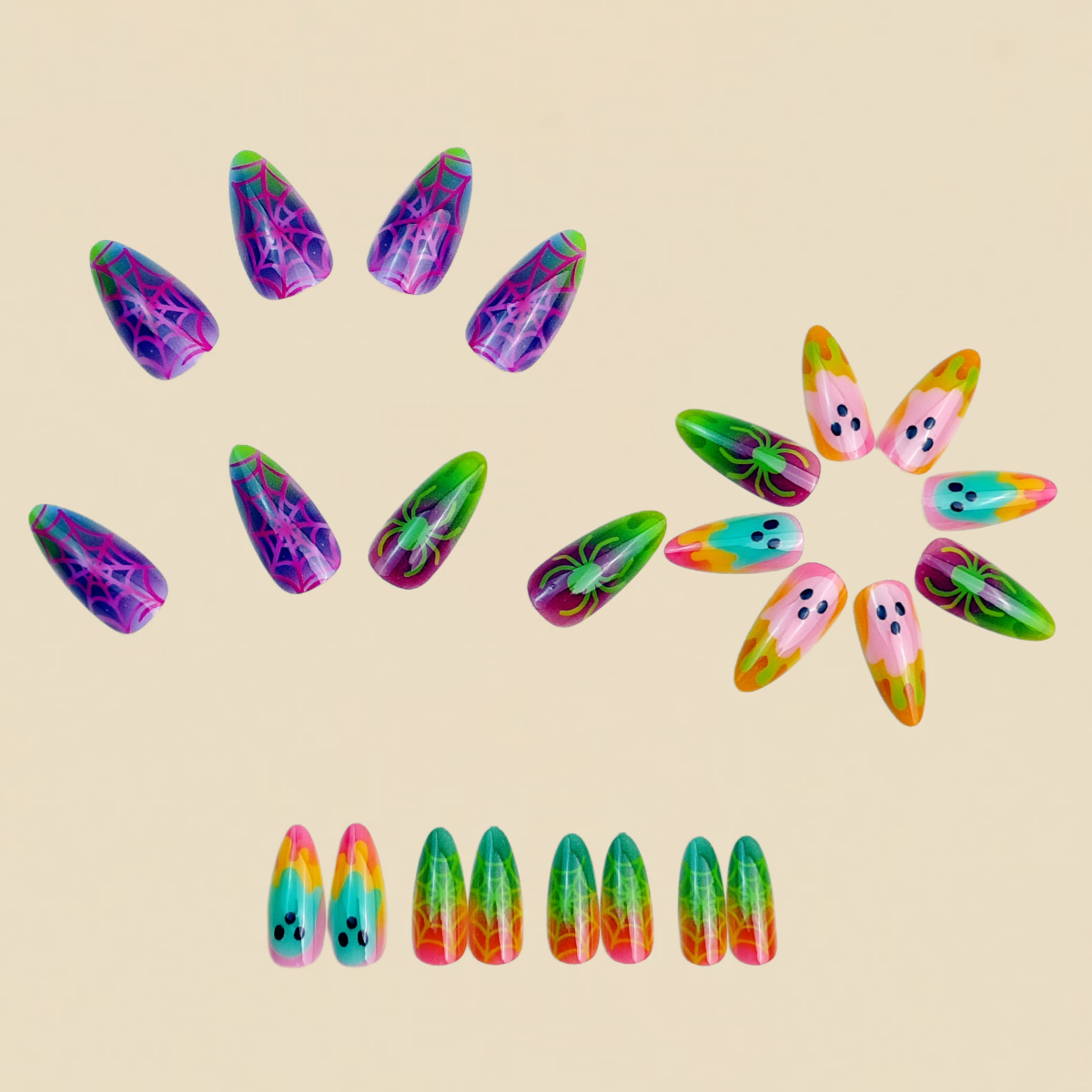 Neon Gradient Color Halloween  - огляд і ціна Nail Art Full Color